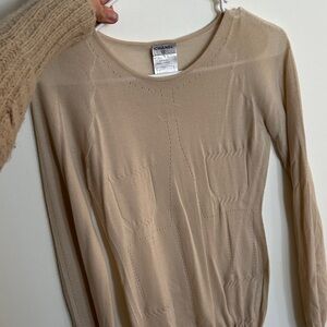 CHANEL Light Beige Knit Top